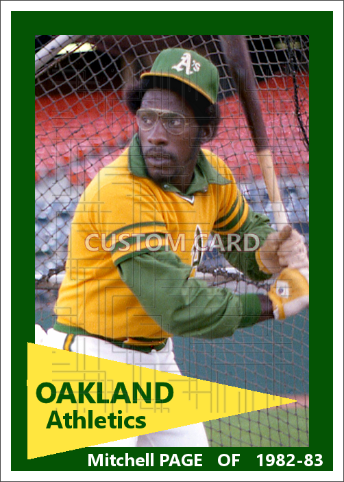 Mitchell Page - 1982-83 Oakland Athletics - choose a size & style