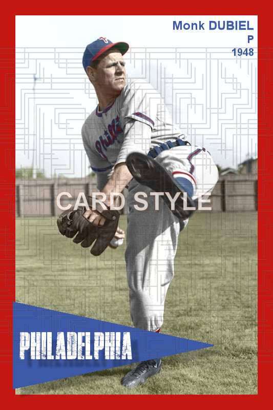 Monk Dubiel - 1948 Philadelphia Phillies - choose a size & style