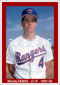 Monty Fariss - 1991-92 Texas Rangers - choose a size & style