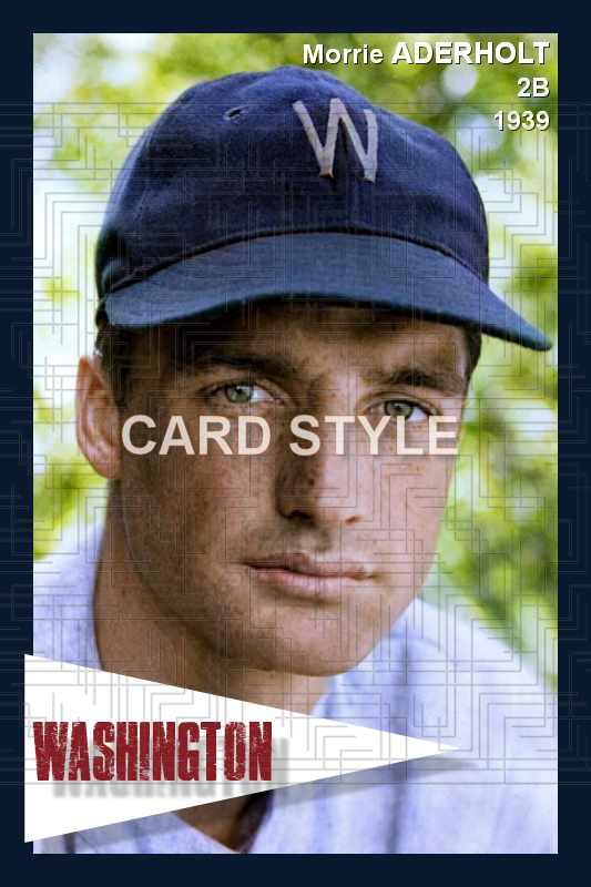 Morrie Aderholt - 1939 Washington Senators - choose a size & style