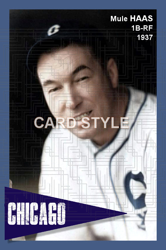 Mule Haas - 1937 Chicago White Sox - choose a size & style