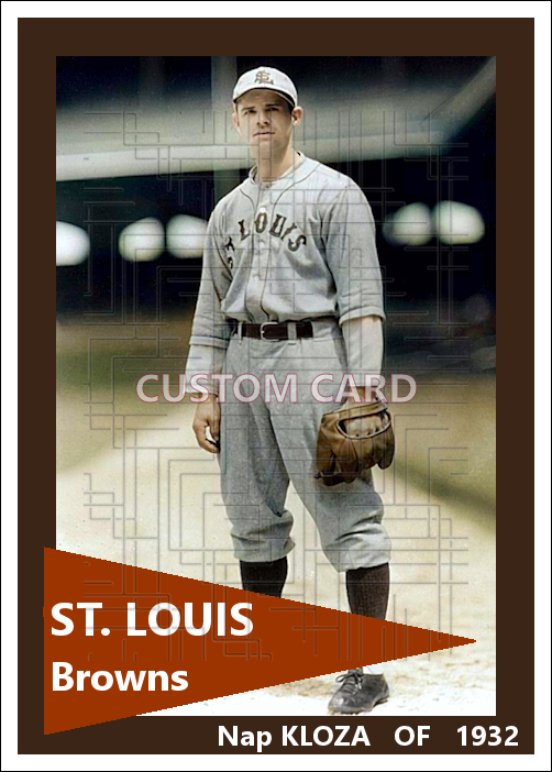 Nap Kloza - 1932 St. Louis Browns - choose a size & style