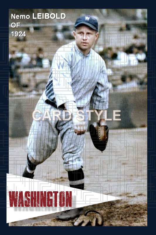 Nemo Leibold - 1924 Washington Senators - choose a size & style