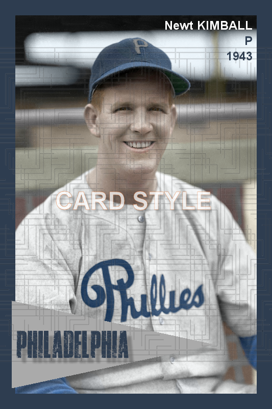 Newt Kimball - 1943 Philadelphia Phillies - choose a size & style