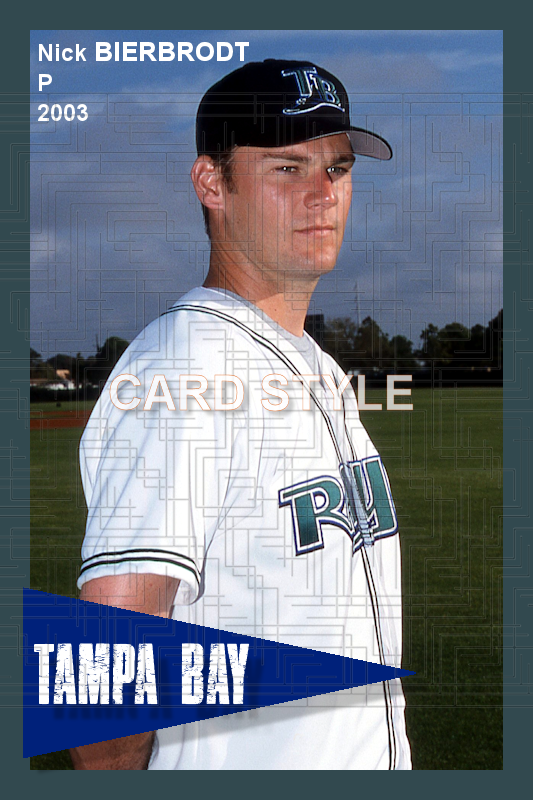 Nick Bierbrodt - 2003 Tampa Bay Devil Rays - choose a size & style
