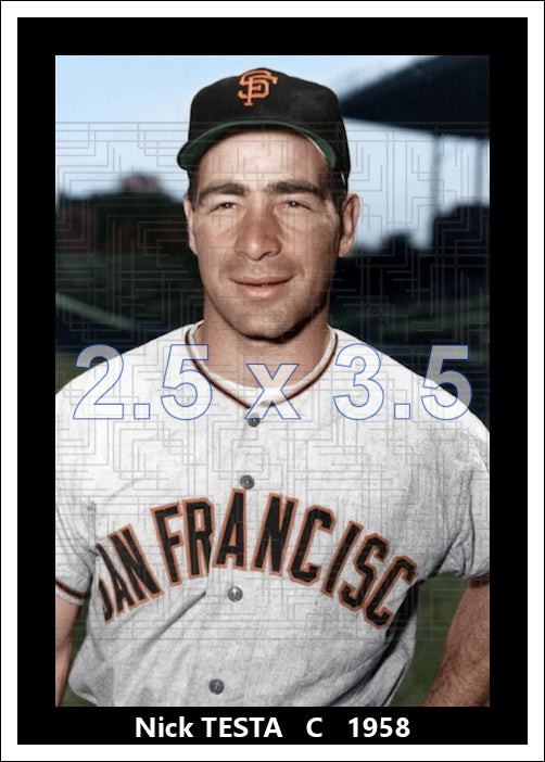 Nick Testa - 1958 San Francisco Giants - choose a size & style