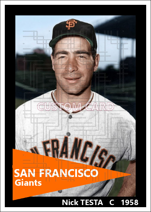 Nick Testa - 1958 San Francisco Giants - choose a size & style
