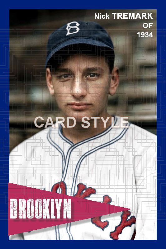 Nick Tremark - 1934 Brooklyn Dodgers - choose a size & style