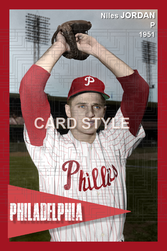 Niles Jordan - 1951 Philadelphia Phillies - choose a size & style