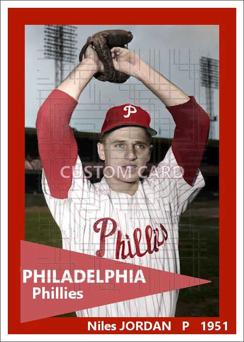 Niles Jordan - 1951 Philadelphia Phillies - choose a size & style
