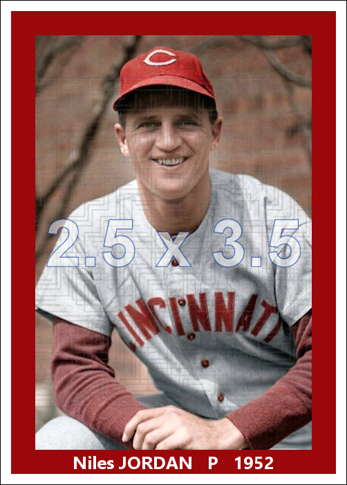 Niles Jordan - 1952 Cincinnati Reds - choose a size & style