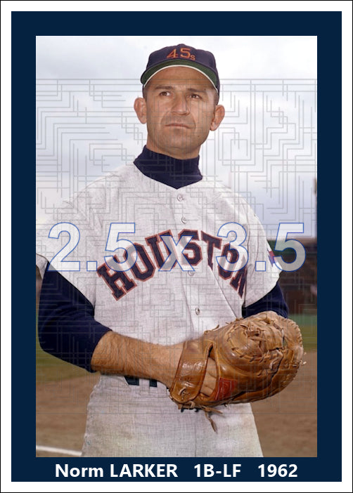 Norm Larker - 1962 Houston Colt .45s - choose a size & style