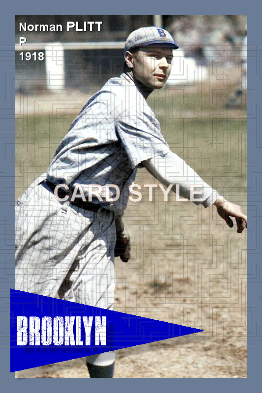 Norman Plitt - 1918 Brooklyn Robins - choose a size & style