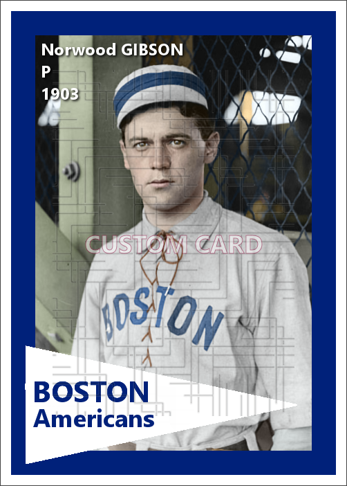 Norwood Gibson - 1903 Boston Americans - choose a size & style