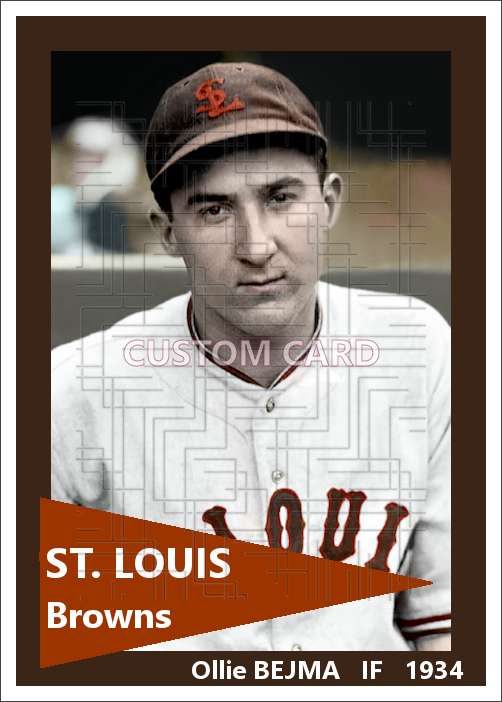 Ollie Bejma - 1934 St. Louis Browns - choose a size & style