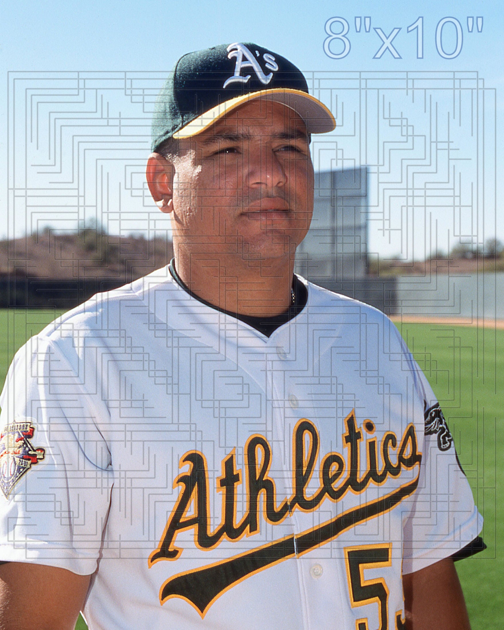 Olmedo Saenz - 2002 Oakland Athletics - choose a size & style