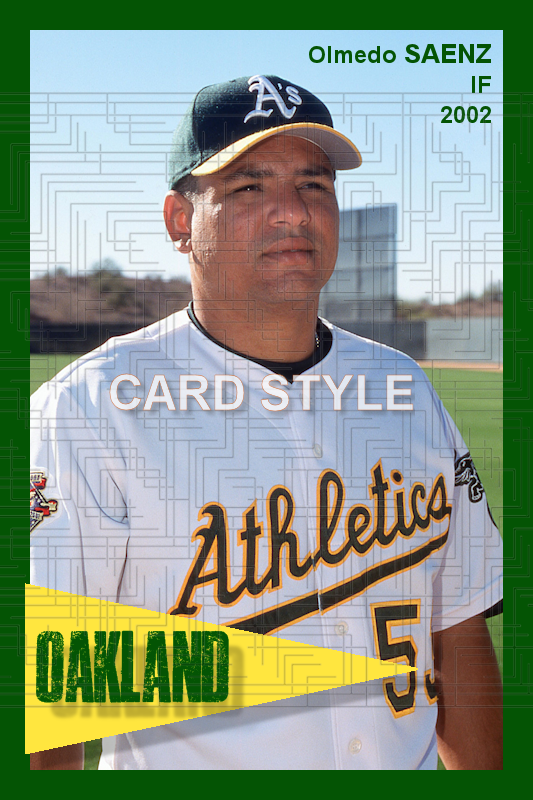 Olmedo Saenz - 2002 Oakland Athletics - choose a size & style
