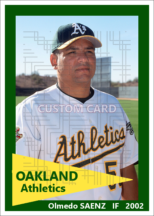 Olmedo Saenz - 2002 Oakland Athletics - choose a size & style
