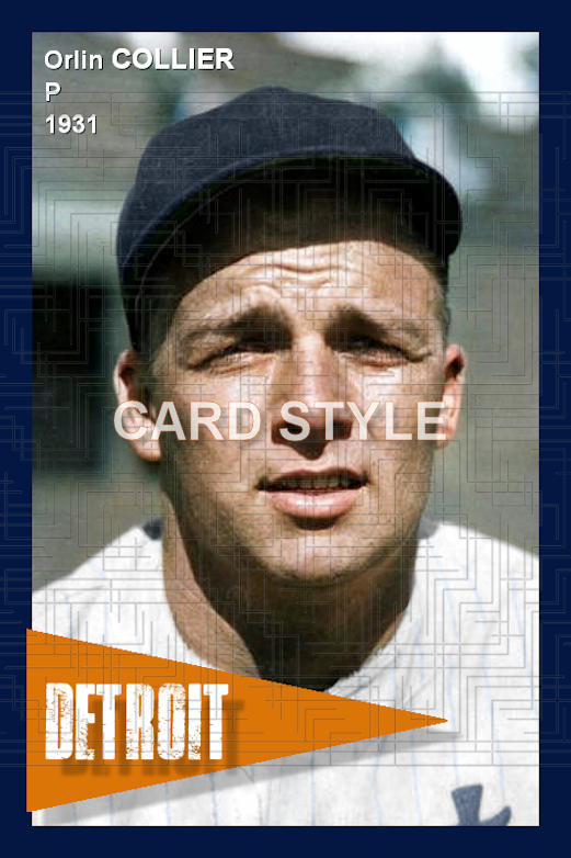 Orlin Collier - 1931 Detroit Tigers - choose a size & style