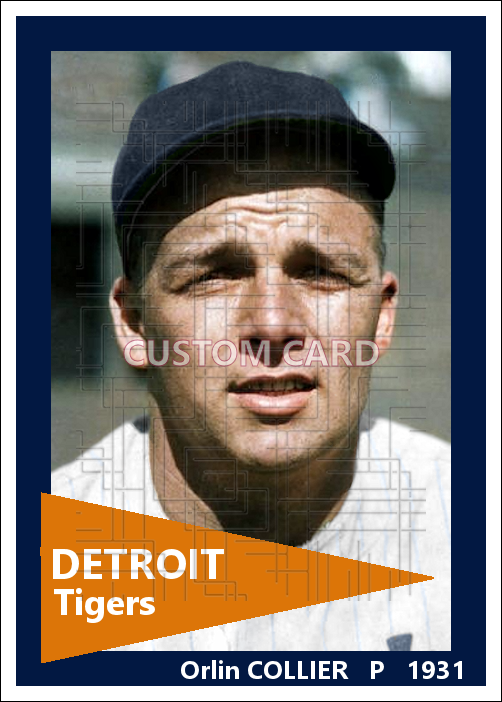 Orlin Collier - 1931 Detroit Tigers - choose a size & style