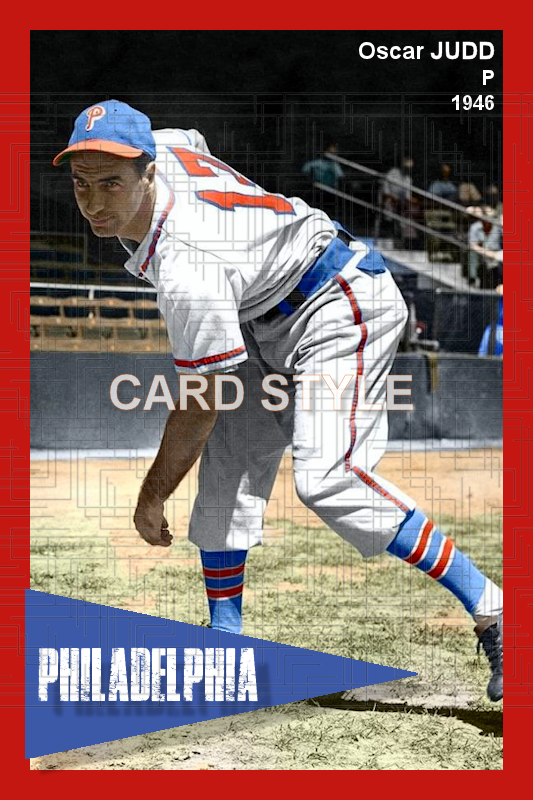 Oscar Judd - 1946 Philadelphia Phillies - choose a size & style