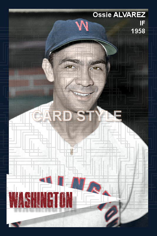 Ossie Alvarez - 1958 Washington Senators - choose a size & style