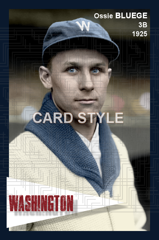 Ossie Bluege - 1925 Washington Senators - choose a size & style
