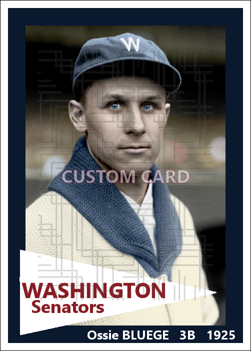 Ossie Bluege - 1925 Washington Senators - choose a size & style