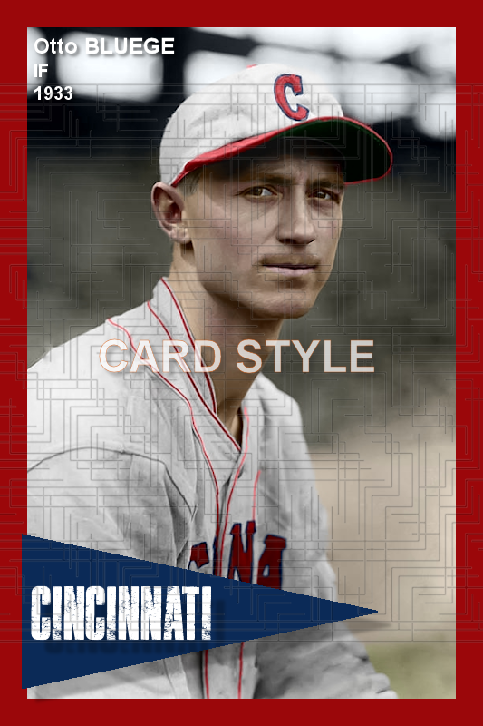 Otto Bluege - 1933 Cincinnati Reds - choose a size & style