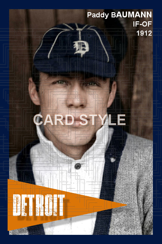 Paddy Baumann - 1912 Detroit Tigers - choose a size & style