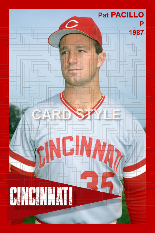 Pat Pacillo - 1987 Cincinnati Reds - choose a size & style