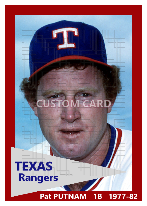 Pat Putnam - 1977-82 Texas Rangers - choose a size & style