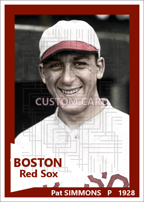 Pat Simmons - 1928 Boston Red Sox - choose a size & style