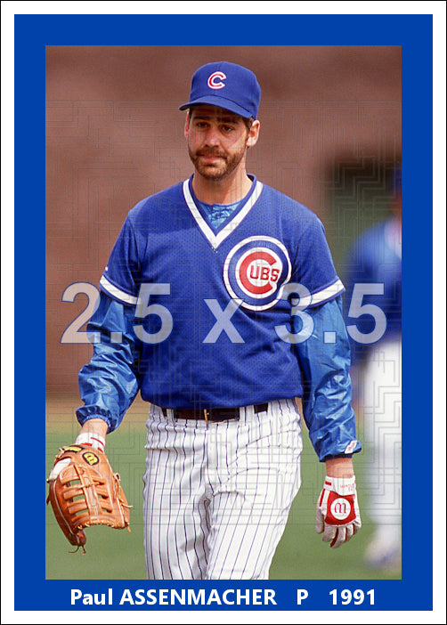 Paul Assenmacher - 1991 Chicago Cubs - choose a size & style