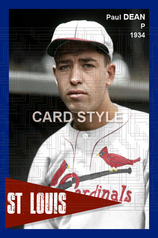 Paul Dean - 1934 St. Louis Cardinals - choose a size & style