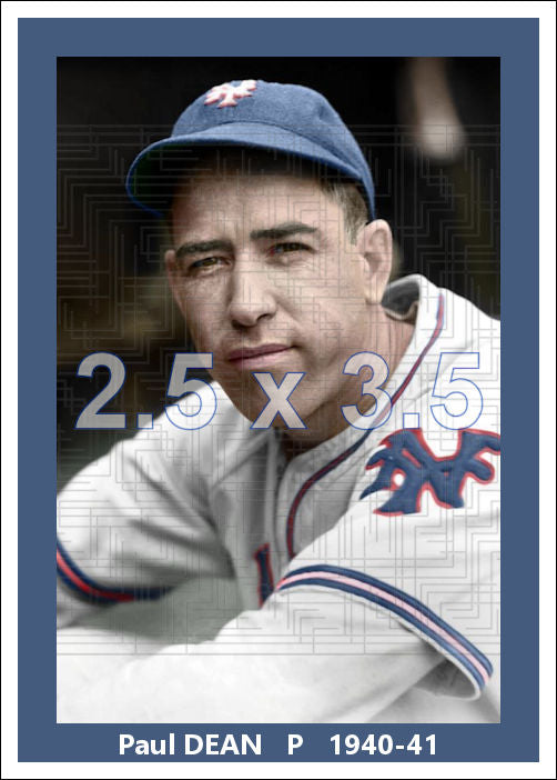 Paul Dean - 1940-41 New York Giants - choose a size & style