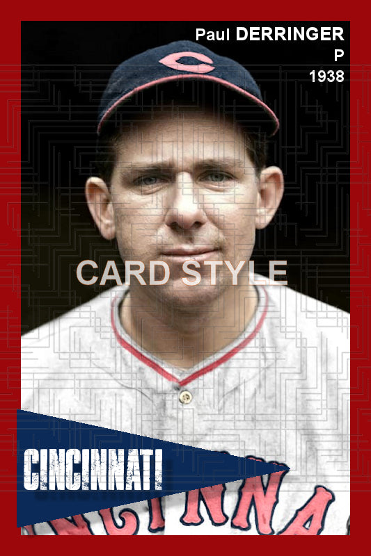 Paul Derringer - 1938 Cincinnati Reds - choose a size & style