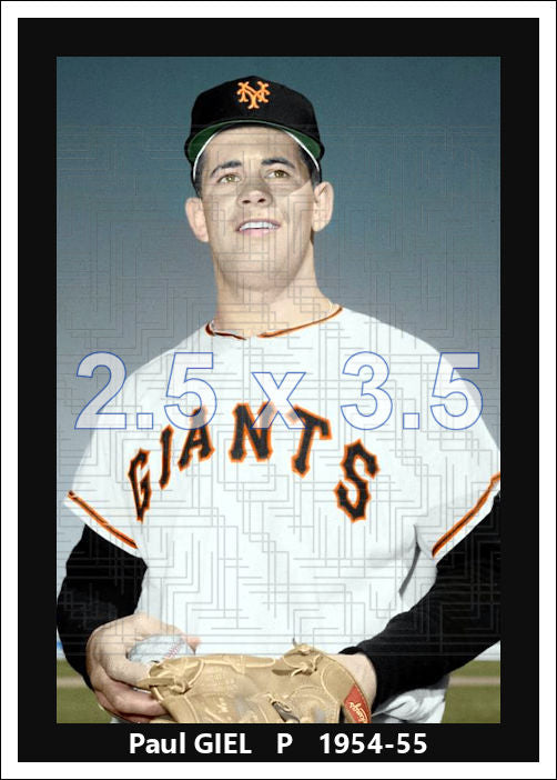 Paul Giel - 1954-55 New York Giants - choose a size & style