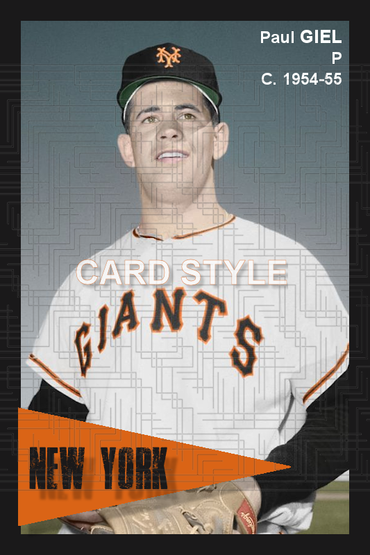 Paul Giel - 1954-55 New York Giants - choose a size & style