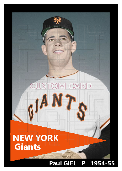 Paul Giel - 1954-55 New York Giants - choose a size & style