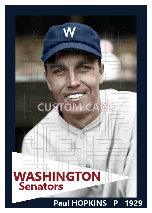 Paul Hopkins - 1929 Washington Senators - choose a size & style