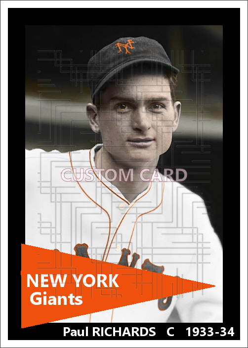 Paul Richards - 1933-34 New York Giants - choose a size & style