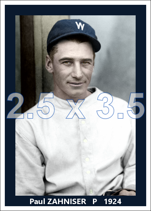 Paul Zahniser - 1924 Washington Senators - choose a size & style