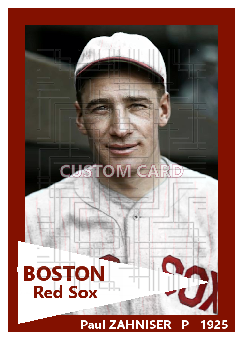 Paul Zahniser - 1925 Boston Red Sox - choose a size & style