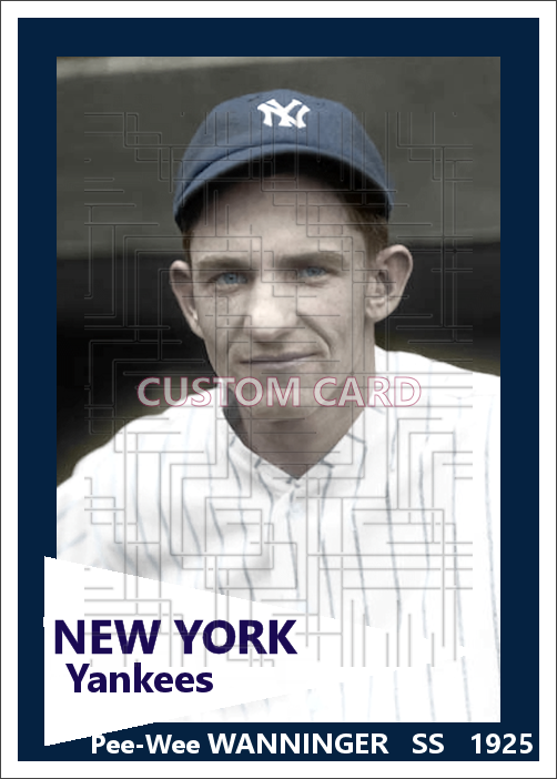 Pee-Wee Wanninger - 1925 New York Yankees - choose a size & style