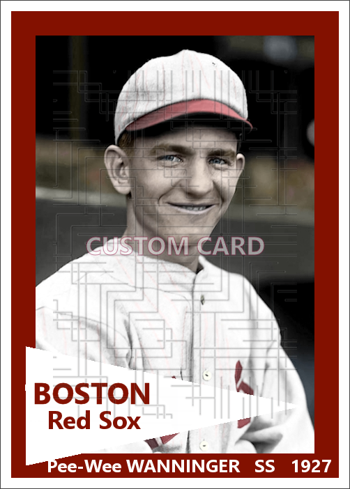 Pee-Wee Wanninger - 1927 Boston Red Sox - choose a size & style