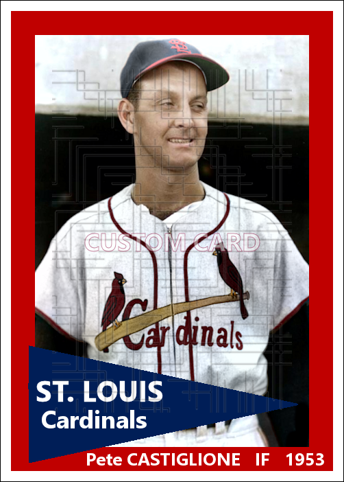 Pete Castiglione - 1953 St. Louis Cardinals - choose a size & style
