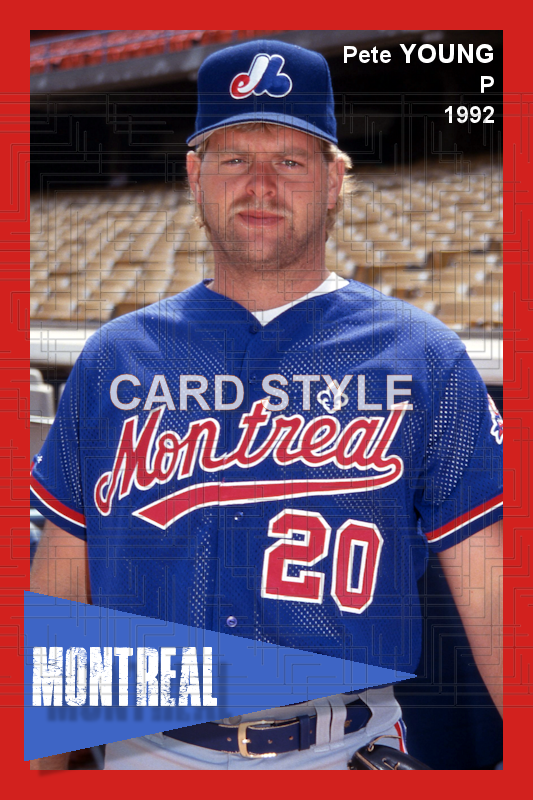 Pete Young - 1992 Montreal Expos - choose a size & style