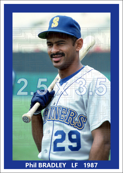 Phil Bradley - 1987 Seattle Mariners - choose a size & style