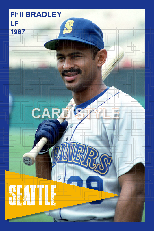 Phil Bradley - 1987 Seattle Mariners - choose a size & style